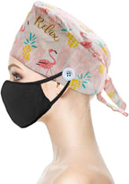 Gourd-Shaped Working Cap with Button, Adjustable Tie Back Hat Sweatband Hair - Image 2
