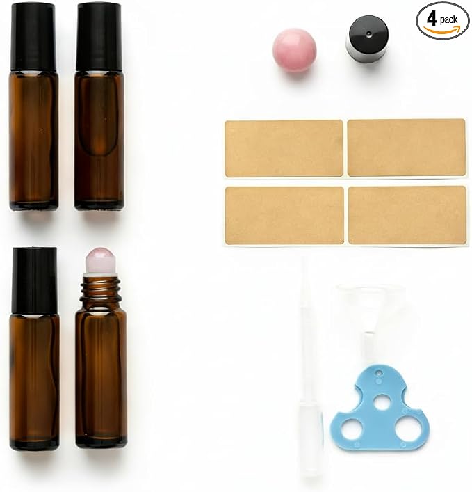 4 PACK Roller Bottles for Essential Oils by Cchenxxi