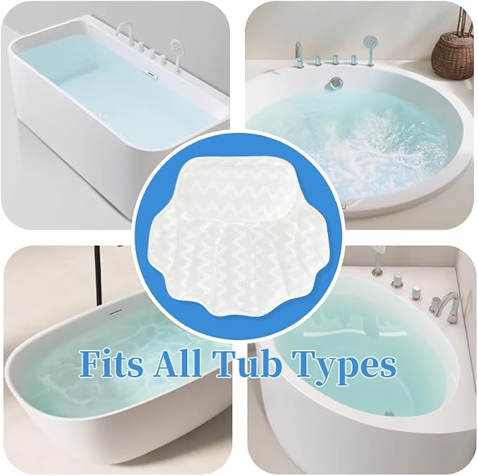 Super Thick Bath Pillow, Soft and Comfortable Bath Pillow, 4D mesh Fabric and 6 - Image 5