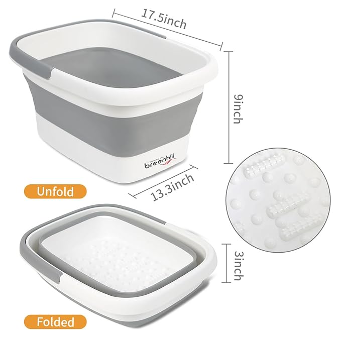 2 Pack Foldable Foot Bath Basin, Collapsible Foot Soak Tub, Foot Tub - Image 2