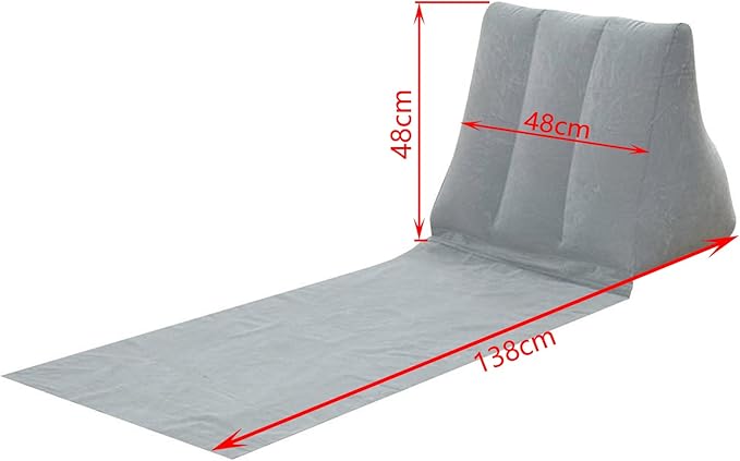 2X Inflatable Outdoor Sun Bath Beach Mat Pillows Flocking Beach Chairs - Image 4