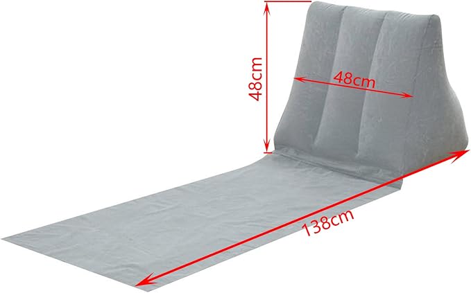 2X Inflatable Outdoor Sun Bath Beach Mat Pillows Flocking Beach Chairs - Image 4