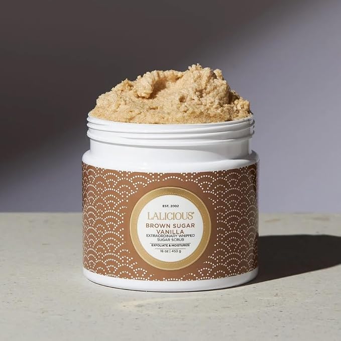 LALICIOUS Brown Sugar Vanilla Exfoliating & Moisturizing Body Scrub | Coconut - Image 3