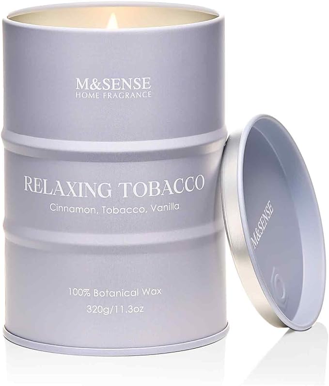 M&SENSE Tobacco Vanilla Scented Candles Natural Non Toxic, Aromatherapy Candle by MSENSE