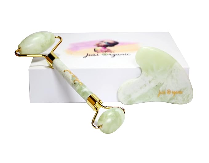 Jade Roller & Gua Sha Set Facial Beauty Tools, Face Roller Skin Massager - Image 2