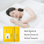 48pcs Disposable Travel Set: Bed Sheet*2 Duvet Cover*2 Pillow case*4 Bath - Image 3