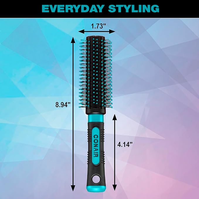 Conair Grip & Style Round Brush, Nylon Bristle Hair Brush - Image 4