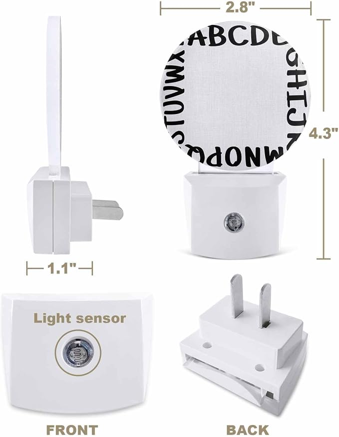 Night Lights Auto Sensor Alphabet Night Light White Modern Minimalist Letter - Image 2
