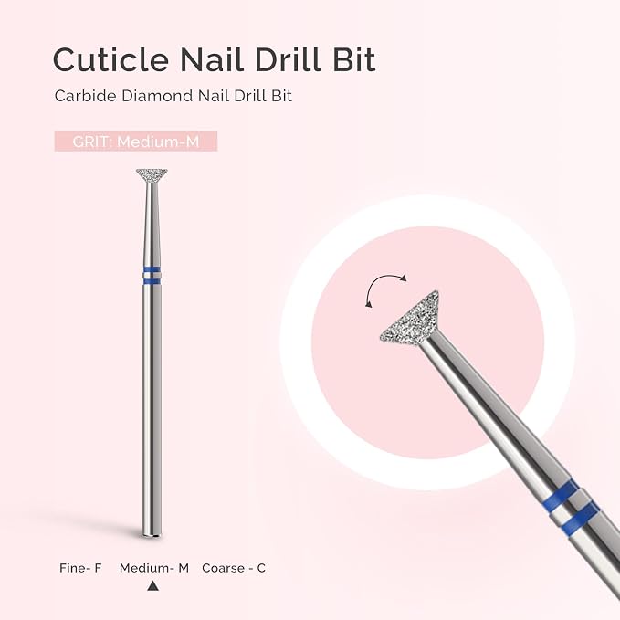 MelodySusie 4mm Inverted Tapered Cuticle Clean Nail Drill Bit 3/32'', - Image 4