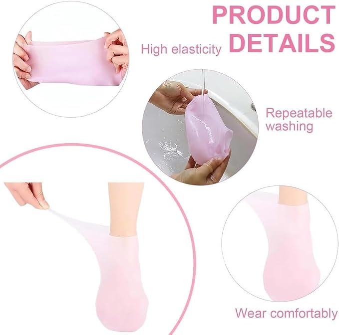 6 Pairs Silicone Socks for Dry Cracked Feet - Image 4