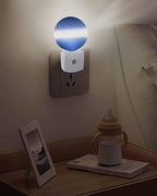 Night Lights Auto Sensor Navy Blue Ombre Night Light Solid Color Round Lamp - Image 5