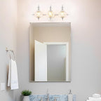 Brushed Nickel Bathroom Vanity Light Fixture Vintage Style - Image 3