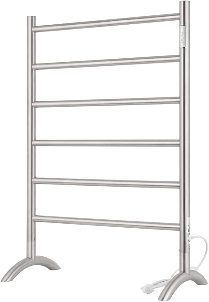 Freestanding Towel Warmer 6 Bars Plug-in Option 3 Working Modes Brushed by NORTTABATHDECOR