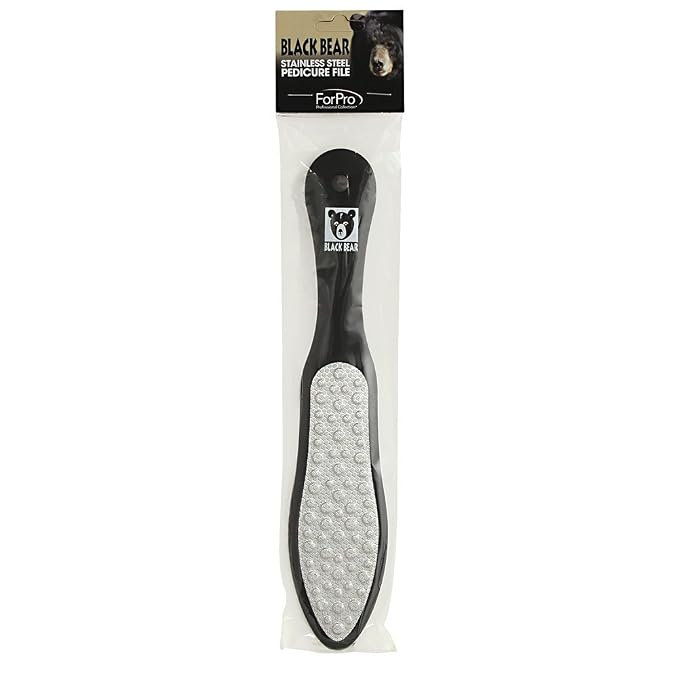 ForPro Black Bear Stainless Steel Pedicure File, Callus Remover Foot File - Image 2