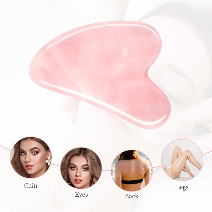 URAQT Gua Sha Facial Tools Rose Quartz Guasha Tools - Image 7
