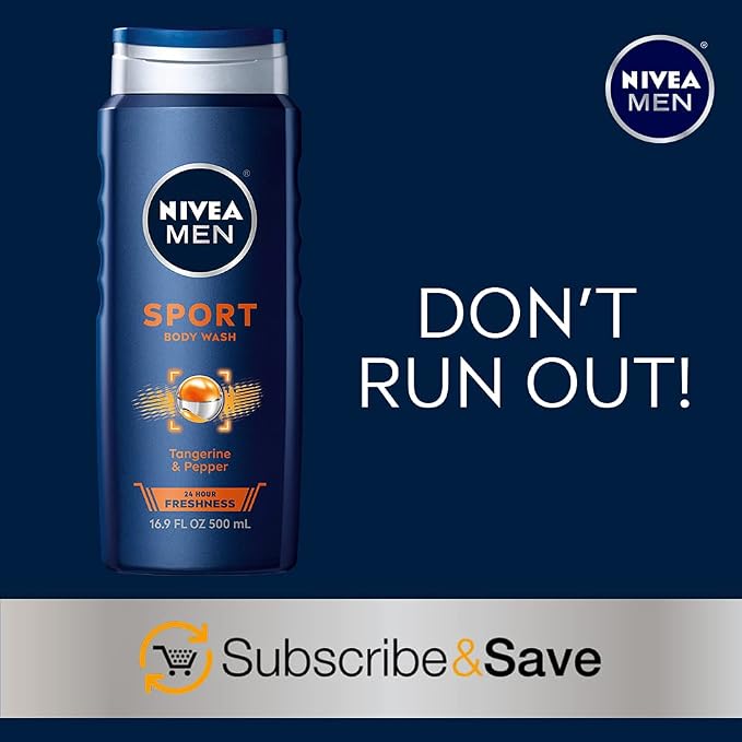 Nivea Men Sport Body Wash with Revitalizing Minerals, 16.9 Fl Oz Bottle - Image 7