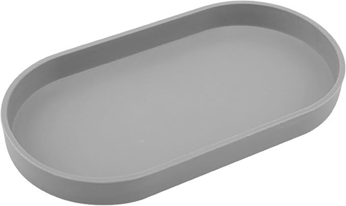 Gray Small Tray, Oval Tray for Kitchen Counter, Bathtub Bathroom Vanity Items by VCREATC-VCREATEFORCUSTOMER