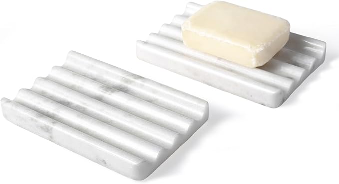 2 Pcs Marble Soap Holder, Soap Dish by Karibiber