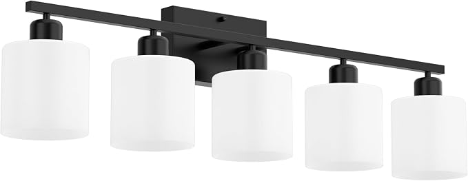 Bathroom Black Lighting Fixtures Over Mirror, Anti-Rust 5-Light Bathroom Vanity by Dekang