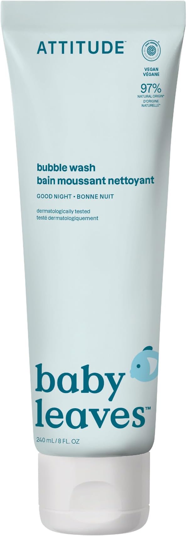 ATTITUDE Bubble Body Wash for Baby, EWG Verified, Dermatologically Tested by ATTITUDE