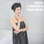 SUNLAND Microfiber Women Hair Drying Towel and Bath Towel Wrap, Adjustable Soft - Image 6