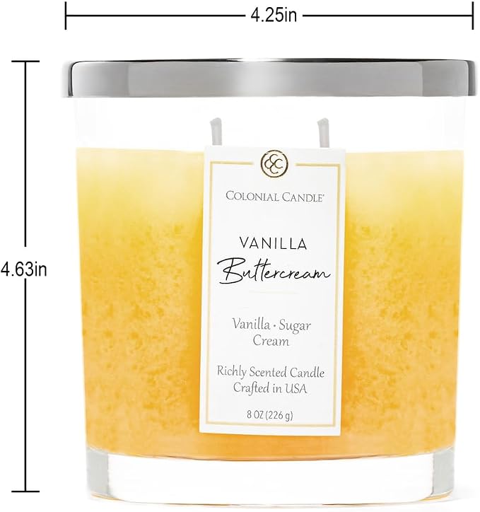 Colonial Candle Vanilla Buttercream Scented Candle Jar, Highly Fragranced - Image 4