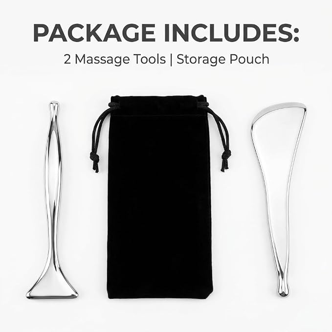 2-Pack 2-in-1 Acupressure Massage Pen Set, Stainless Steel Gua Sha Scraper & - Image 2