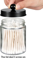 Amolliar 6Pc Apothecary Jars Bathroom Vanity Organizer- Rustic Farmhouse Decor - Image 2