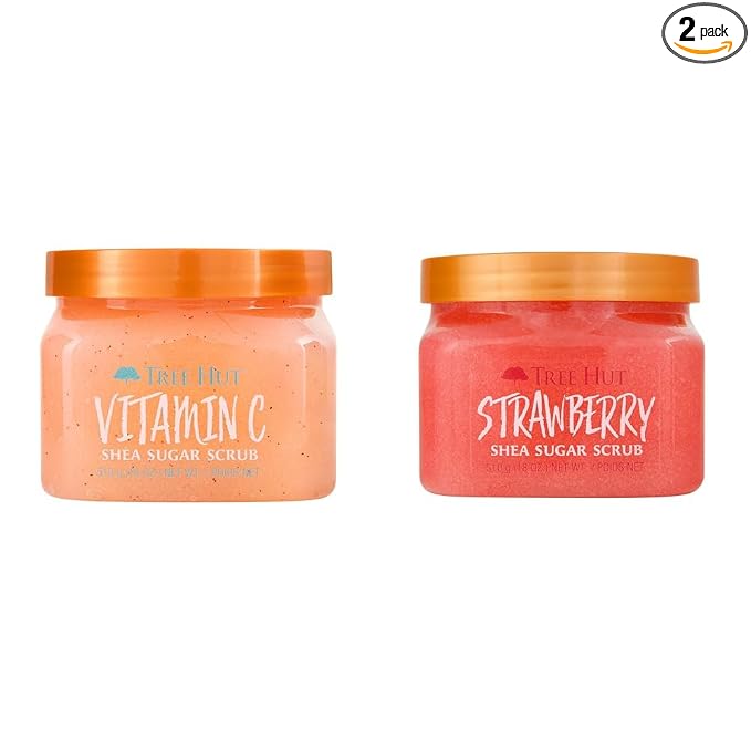 Tree Hut Vitamin C and Strawberry Shea Sugar Body Scrubs, Both 18 oz, Ultra by Unknown