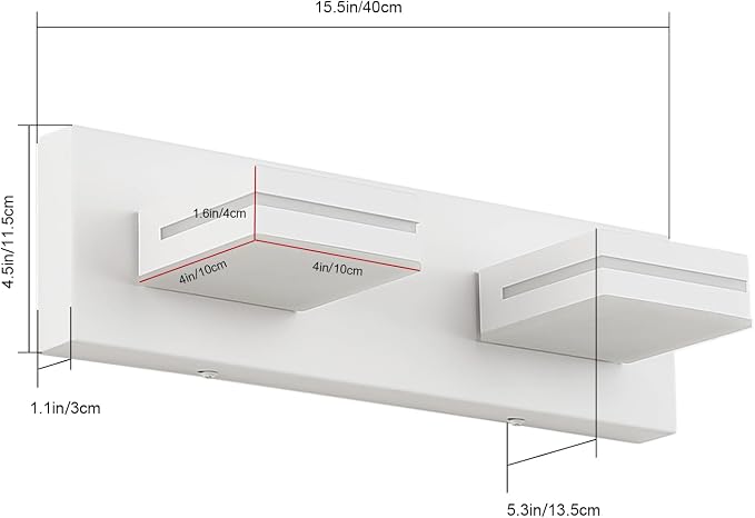SineRise LED Modern Bathroom Vanity Light Fixtures, Matte White Modern Acrylic - Image 4