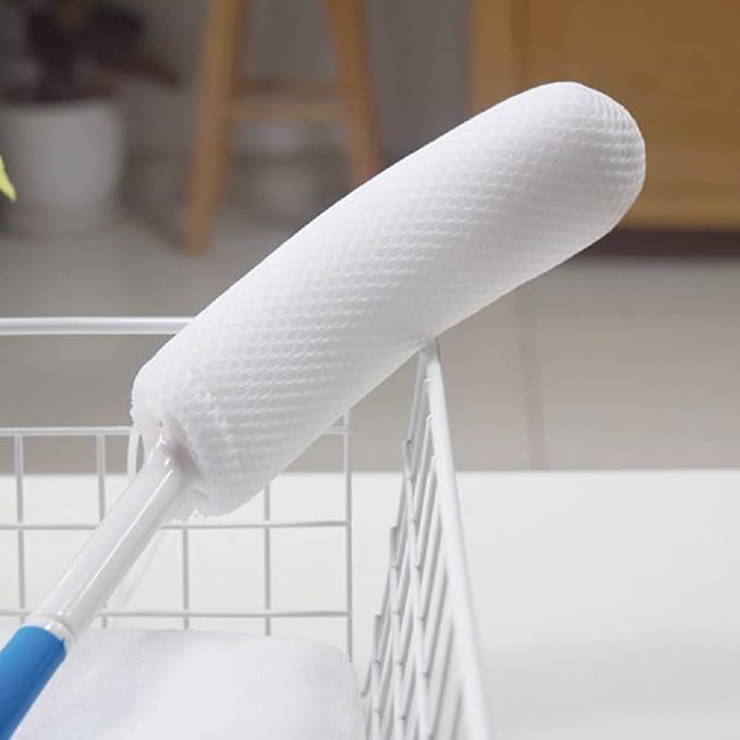Body Back Bath Brush, Curve Long Handle Mesh Bag Sponge, Replaceable Scrubbing - Image 4