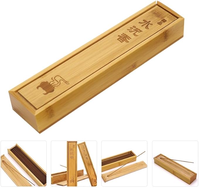 HEALLILY Bamboo Incense Stick Holder and Storage Box - Image 9