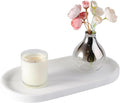 Koville 12"x6" Elegant White Marble Bathroom Tray, Natural Marble Vanity Trays by Koville