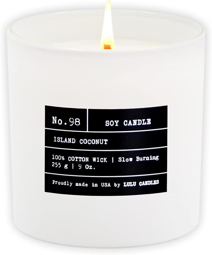 Lulu Candles | Island Coconut | Luxury Scented Soy Jar Candle | Hand Poured in - Image 4