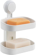 LEVERLOC Soap Dish Holder for Shower, Double Layer Suction Cup Wall Mounte Self by LEVERLOC