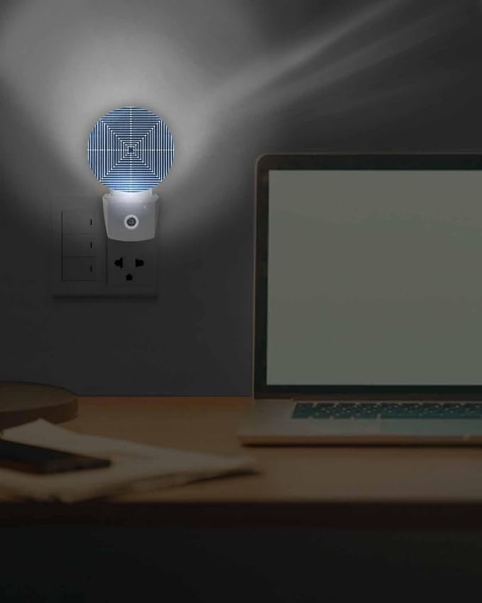Night Lights Auto Sensor Navy Blue Aesthetic Night Light Lines Perspective Box - Image 7
