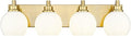 Bathroom Light Fixtures, 4 Light Brushed Gold Vanity Light, 26 Inch Modern Wall by Metwet