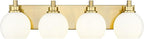 Bathroom Light Fixtures, 4 Light Brushed Gold Vanity Light, 26 Inch Modern Wall by Metwet