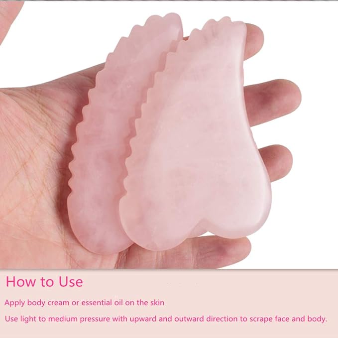Rose Quartz Gua Sha Comb Massage Tool - Image 5