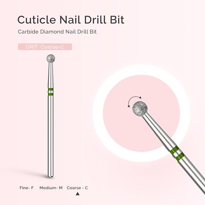 MelodySusie 4mm Ball Shape Cuticle Clean Nail Drill Bit 3/32'', Professional - Image 4
