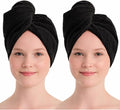 100% Turkish Cotton Hair Towel Wrap 2 Pack – Oeko-TEX Certified Quick Dry Turban by Seritaine