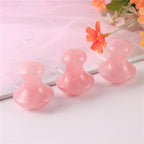 2 Pcs Rose Quartz Jade Mushroom Hot Massage Stones Set Warm Rocks Kit - Image 6