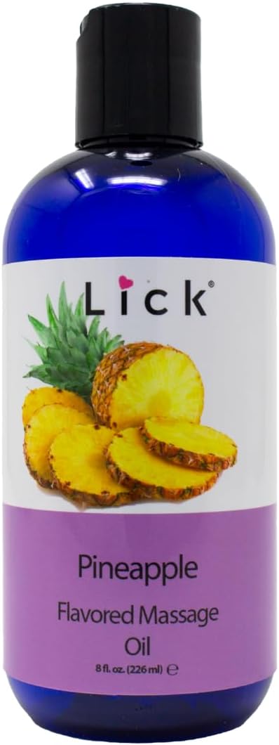 Lick Pineapple Passion Flavored Massage Oil – Sweet, Body Safe by Lick
