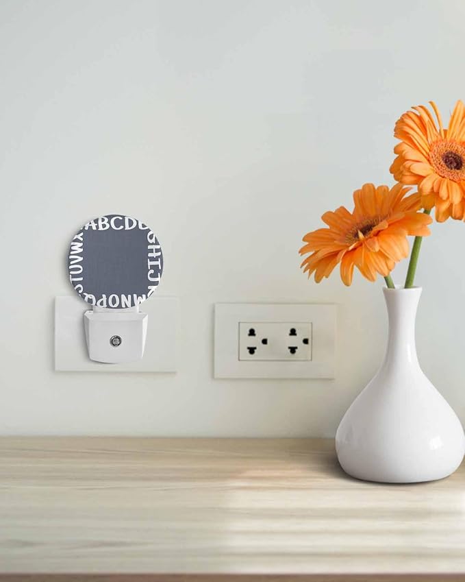 Night Lights Auto Sensor Alphabet Night Light Gray Modern Minimalist Letter - Image 4
