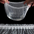 100 Pcs Disposable Plastic Shower Caps Clear Elastic Thick Bath Cap - Image 4