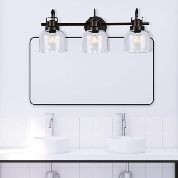 Bronze Bathroom Vanity Lights, 3-Light Vanity Light Fixtures - Image 8