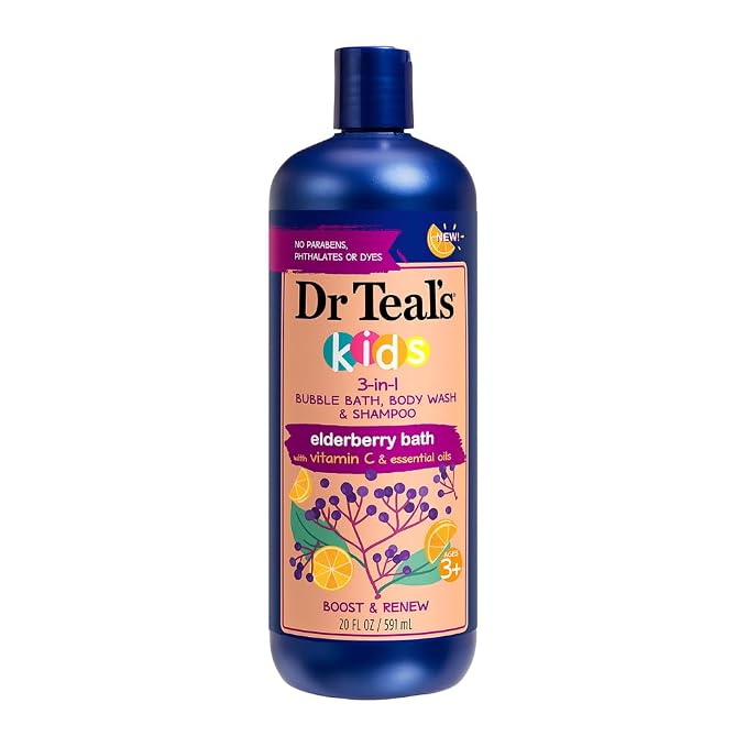 Dr Teal's Kids 3-in-1 Elderberry Bath: Bubble Bath, Body Wash & Shampoo - Image 2
