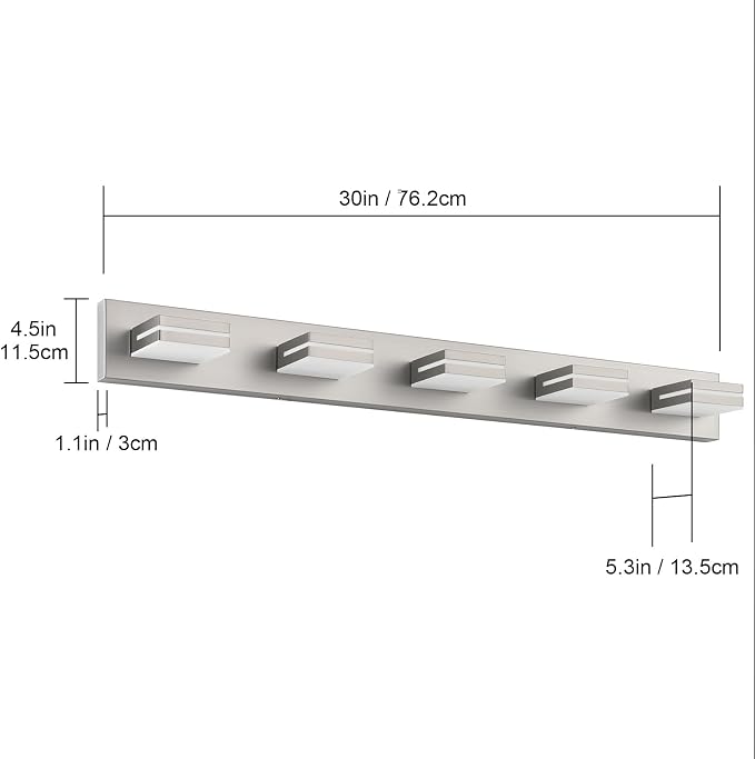 SineRise LED Modern Bathroom Vanity Light Fixtures, Brushed Nickel Modern - Image 7