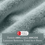 Madison Park Turkish 100% Cotton 600Gsm Luxury Premium Thick Soft Absorbent - Image 3