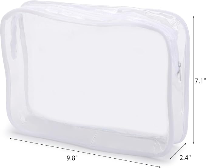 Tbestmax 10 Pack Clear Cosmetic Bags Makeup Bags Portable Waterproof TSA - Image 2